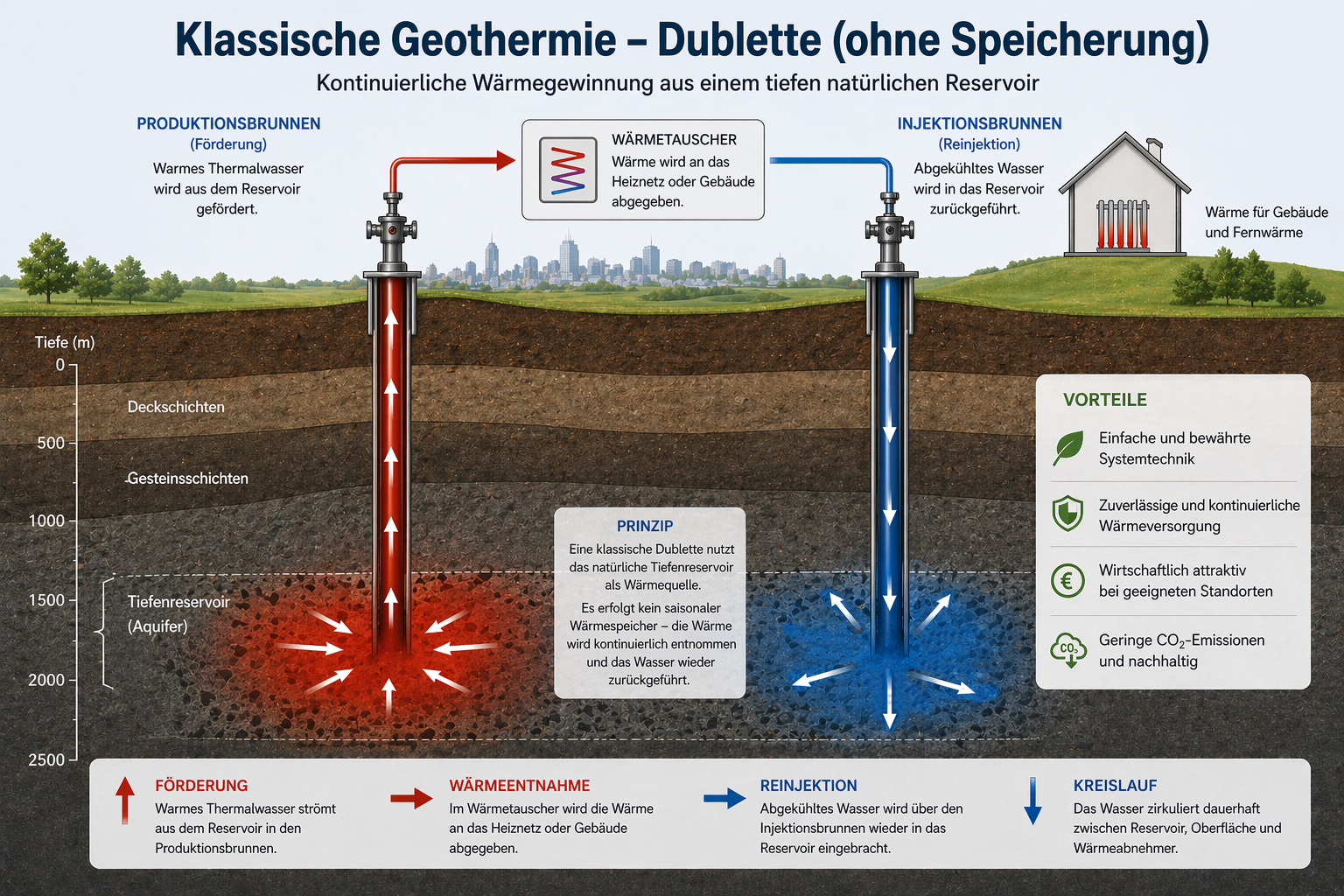 Geothermal doublet
